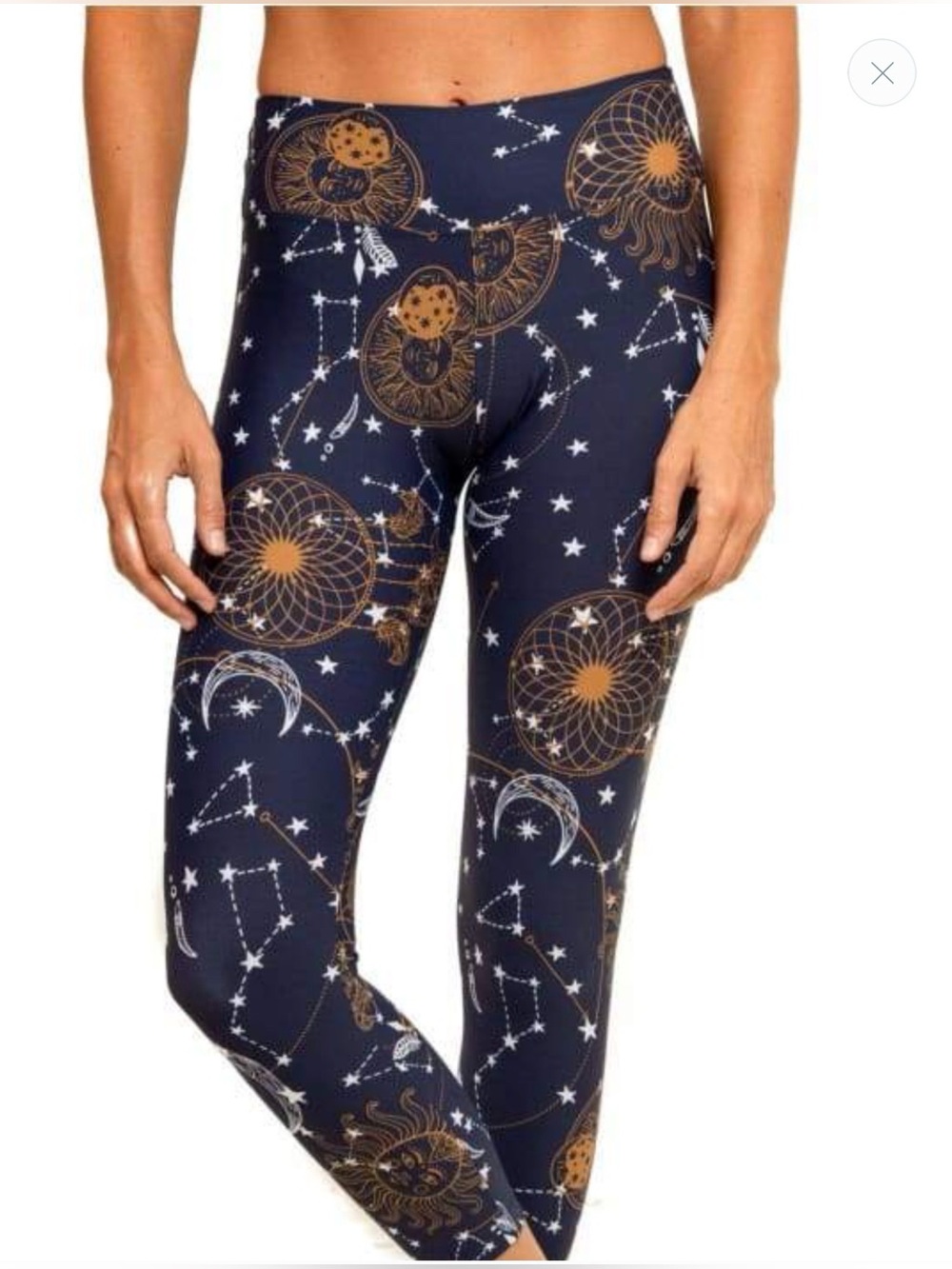 Liquido 7/8 Eco Legging High Rise UPF 50+ Celestial Navy Gold Women M